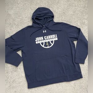 Under Armour Men’s John Carroll Basketball Blue Pullover Hoodie Size 2XL